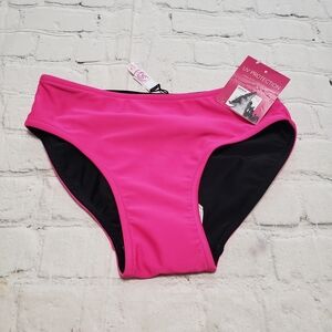 SO Kids Girl Vibrant Pink And Black Bikini Bottoms. 7/8.